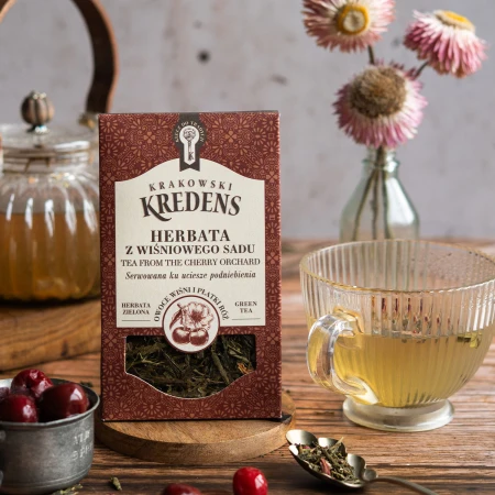 Herbata liściasta zielona z Wiśniowego Sadu 50g - Krakowski Kredens